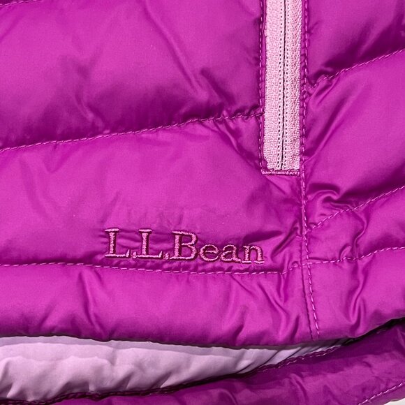 LL Bean Girls Down Puffer Vest, Purple L 14/16 - Picture 6 of 9